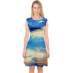 Skydiving 1 1 Capsleeve Midi Dress by bestdesignintheworld