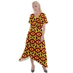 Rby-c-1-3 Cross Front Sharkbite Hem Maxi Dress by ArtworkByPatrick