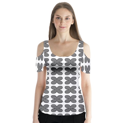 Argenta Butterfly Sleeve Cutout Tee  by deformigo