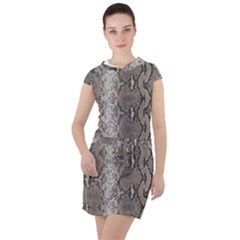 Python Snakeskin Print Drawstring Hooded Dress by LoolyElzayat