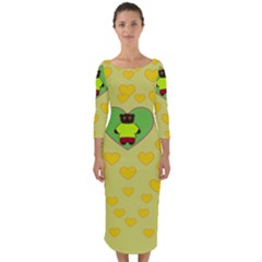 Home Of The Cartoon Bears Quarter Sleeve Midi Bodycon Dress by pepitasart