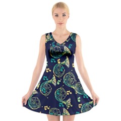 French Horn V-neck Sleeveless Dress by BubbSnugg