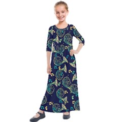 French Horn Kids  Quarter Sleeve Maxi Dress by BubbSnugg