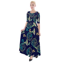 French Horn Half Sleeves Maxi Dress by BubbSnugg