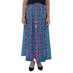 Japanese Sakura Blossoms On The Mountain Flared Maxi Skirt by pepitasart