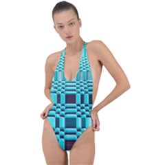 469823231 Glitch37 Backless Halter One Piece Swimsuit by ScottFreeArt