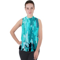 469823231 Glitch48 Mock Neck Chiffon Sleeveless Top by ScottFreeArt