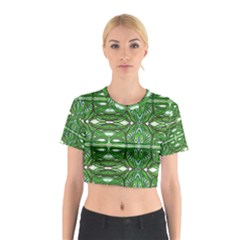 My Paint My Pallet Brocade Green Scarabs Cotton Crop Top by ScottFreeArt