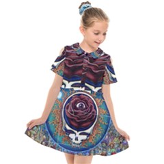 Grateful Dead Ahead Of Their Time Kids  Short Sleeve Shirt Dress by Sapixe