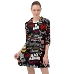 Metal Bands College Mini Skater Shirt Dress by Sudhe