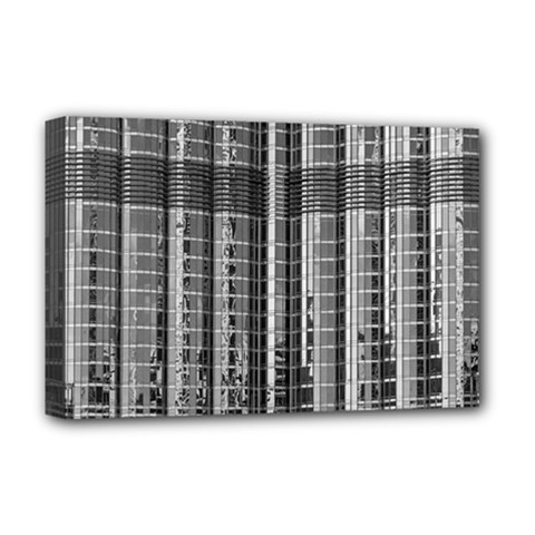 Architecture Structure Glass Metal Deluxe Canvas 18  X 12  (stretched) by Vaneshart