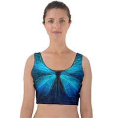 Animal Butterfly Insect Velvet Crop Top by Vaneshart