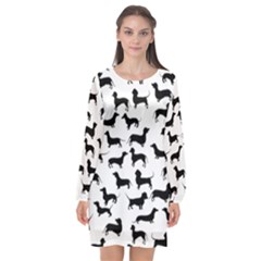 Dachshunds! Long Sleeve Chiffon Shift Dress  by ZeeBee