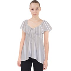 Nice Stripes - Abalone Grey Lace Front Dolly Top by FashionBoulevard