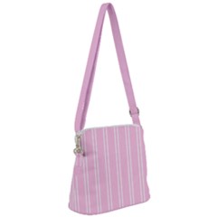 Nice Stripes - Blush Pink Zipper Messenger Bag by FashionBoulevard