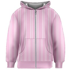 Nice Stripes - Blush Pink Kids  Zipper Hoodie Without Drawstring by FashionBoulevard