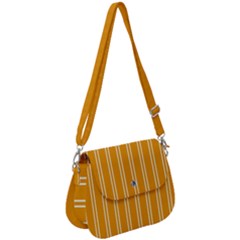 Nice Stripes - Honey Orange Saddle Handbag by FashionBoulevard