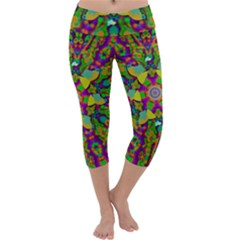 Birds In Peace And Calm Capri Yoga Leggings by pepitasart