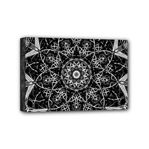 Black And White Pattern Mini Canvas 6  X 4  (stretched) by Sobalvarro