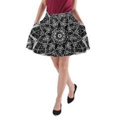 Black And White Pattern A-line Pocket Skirt by Sobalvarro