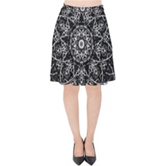 Black And White Pattern Velvet High Waist Skirt by Sobalvarro