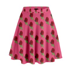 Rose In Mexican Pink High Waist Skirt by snowwhitegirl