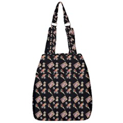 Robin Art Black Pattern Center Zip Backpack by snowwhitegirl