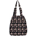 Robin Art Black Pattern Center Zip Backpack View1