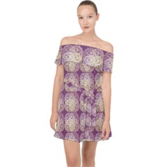 Doily Only Pattern Purple Off Shoulder Chiffon Dress by snowwhitegirl