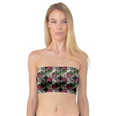 Doily Rose Pattern Black Bandeau Top by snowwhitegirl