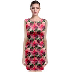 Doily Rose Pattern Watermelon Pink Classic Sleeveless Midi Dress by snowwhitegirl