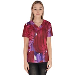 Pattern 17 Women s V-neck Scrub Top by Sobalvarro