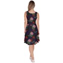 Dark Floral Butterfly Blue Knee Length Skater Dress With Pockets View4