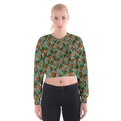 Fiola Pattern Green Cropped Sweatshirt by snowwhitegirl