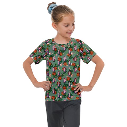 Fiola Pattern Green Kids  Mesh Piece Tee by snowwhitegirl