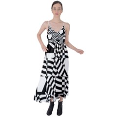 Black And White Crazy Pattern Tie Back Maxi Dress by Sobalvarro