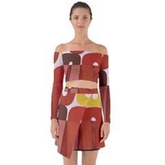 Sophie Taeuber Arp, Composition À Motifs D arceaux Ou Composition Horizontale Verticale Off Shoulder Top With Skirt Set by Sobalvarro