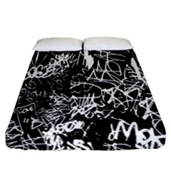 Graffiti Abstract Collage Print Pattern Fitted Sheet (queen Size) by dflcprintsclothing