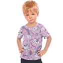 Beautiful Cute Animals Pattern Pink Kids  Sports Tee View1