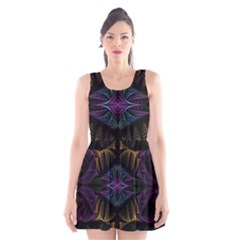 Fractal Abstract Background Pattern Art Scoop Neck Skater Dress by Wegoenart