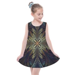 Fractal Art Abstract Pattern Kids  Summer Dress by Wegoenart