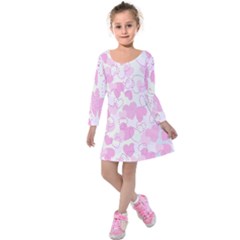 Valentine Background Hearts Bokeh Kids  Long Sleeve Velvet Dress by Nexatart