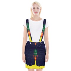 Rocket Halftone Astrology Astronaut Braces Suspender Skirt by Wegoenart