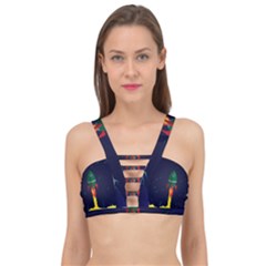 Rocket Halftone Astrology Astronaut Cage Up Bikini Top by Wegoenart