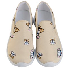 Cute Welsh Corgi Puppy Sitting Seamless Pattern Men s Lightweight Slip Ons by Nexatart