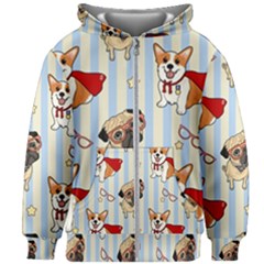 Pattern Dog Kids  Zipper Hoodie Without Drawstring by Nexatart