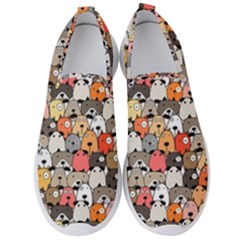 Cute Dog Seamless Pattern Background Men s Slip On Sneakers by Nexatart