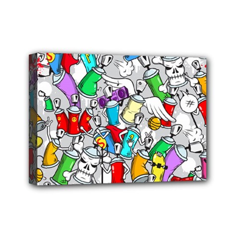 Graffiti Characters Seamless Pattern Mini Canvas 7  X 5  (stretched) by Nexatart