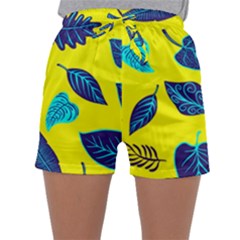 Leaves Pattern Picture Detail Sleepwear Shorts by Nexatart