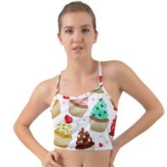 Seamless Pattern Yummy Colored Cupcakes Mini Tank Bikini Top by Nexatart